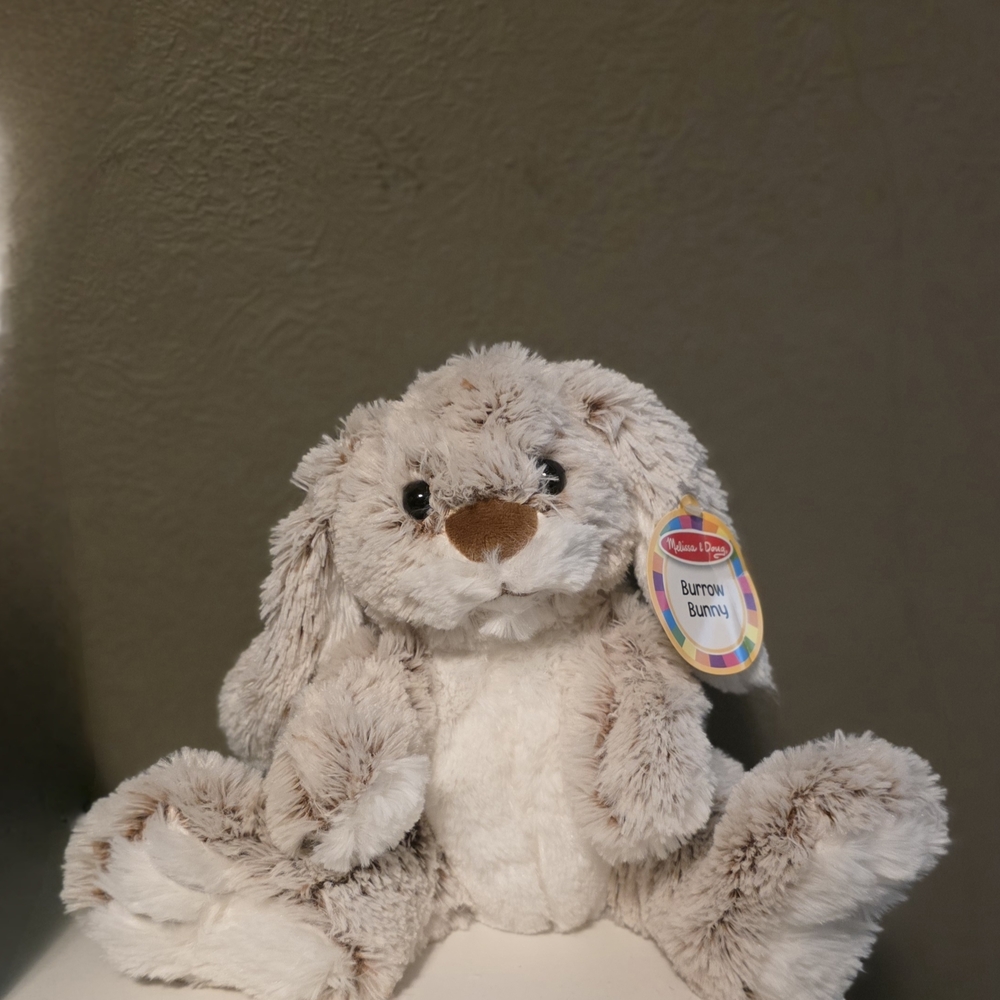 Melissa & Doug Fluffy Bunny - Brown and White